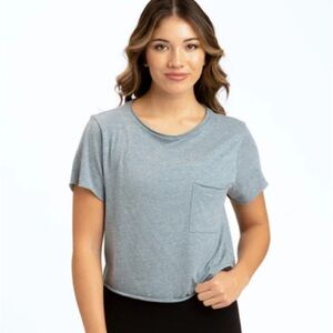 Threads 4 Thought Pale Blue Cropped Pocket Top
